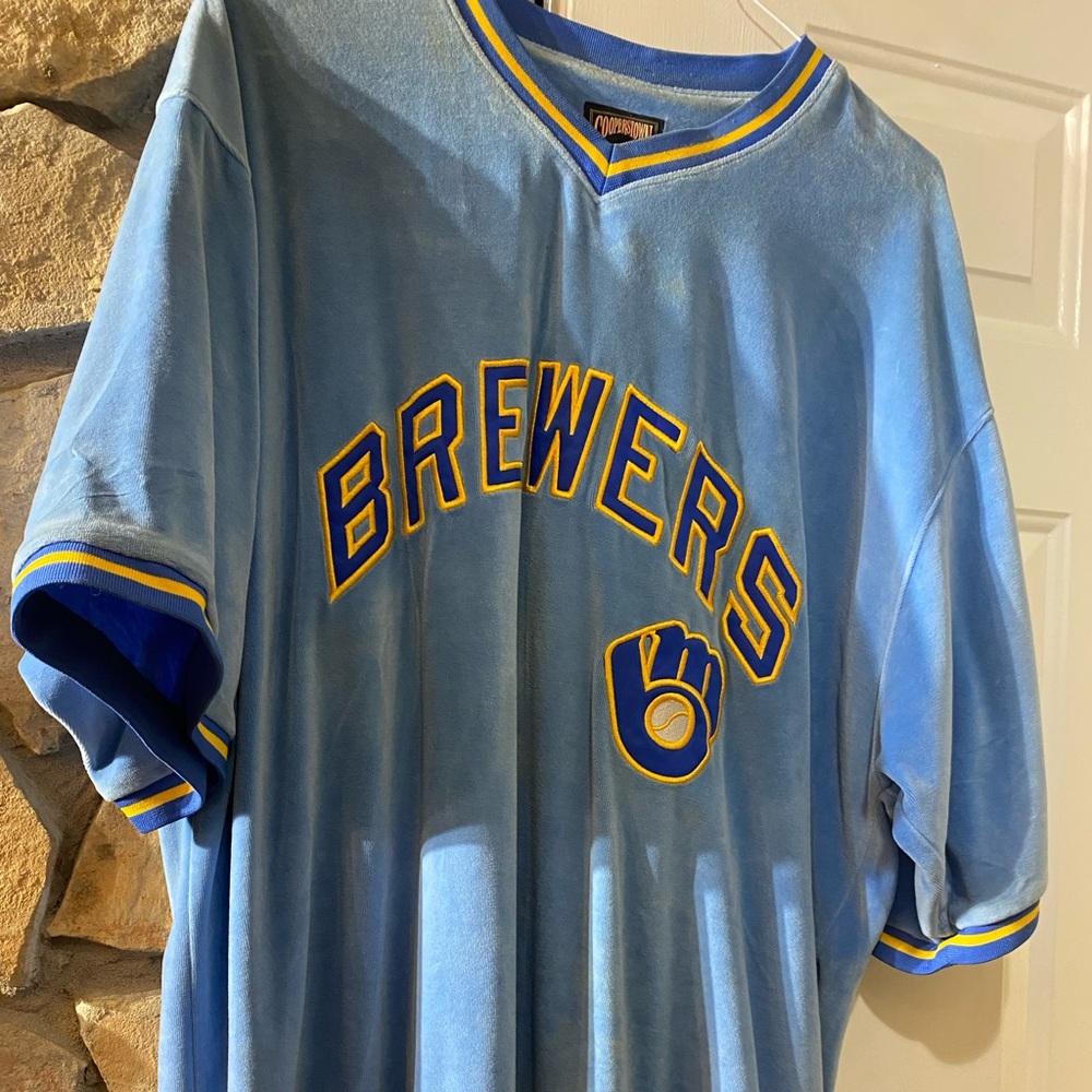Cooperstown Collection Brewers Baseball Jersey